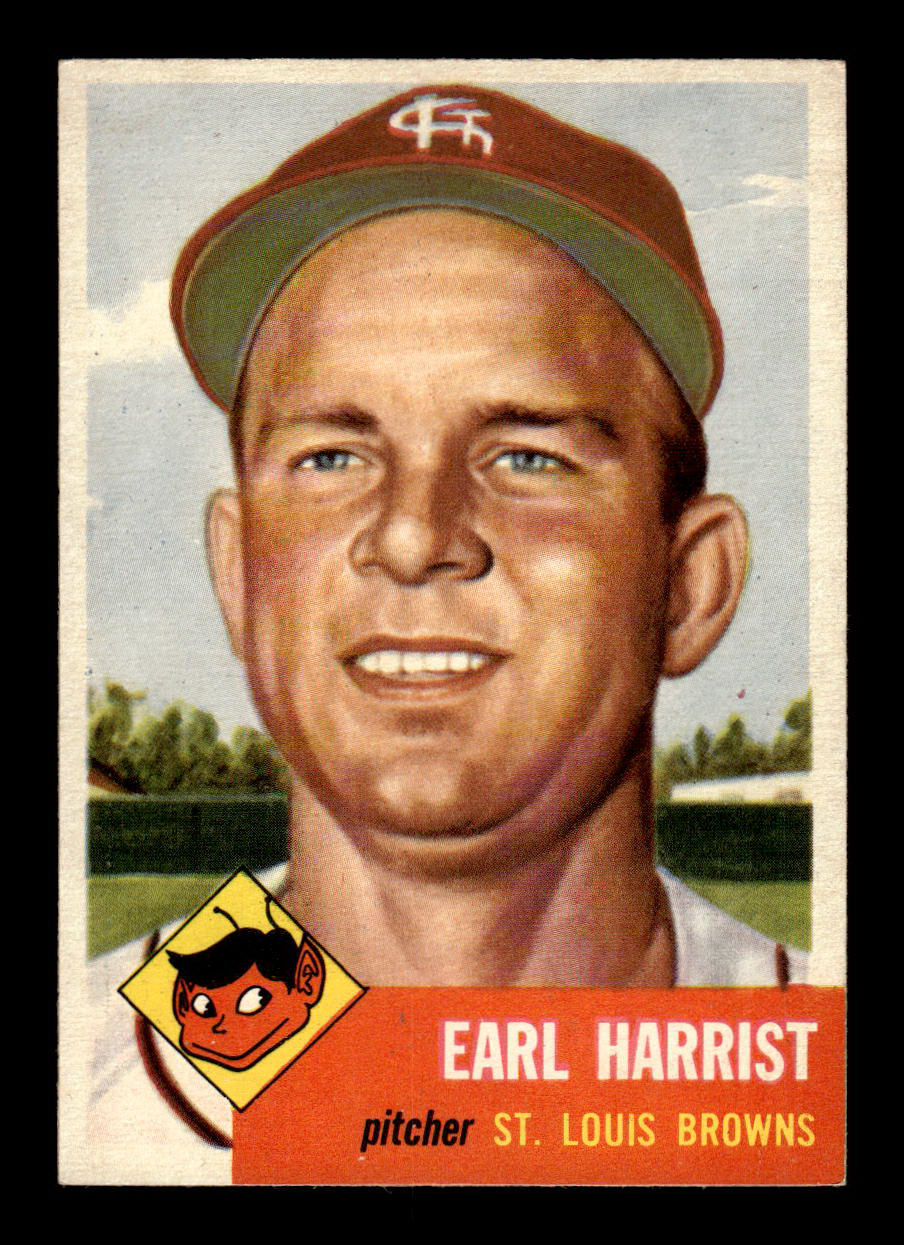 1953 Topps #65 Earl Harrist St. Louis Browns Crease Free EX HOF-10006352