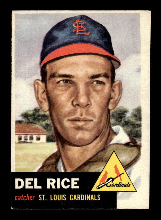 1953 Topps #68 Del Rice St. Louis Cardinals Crease Free EX HOF-10006354