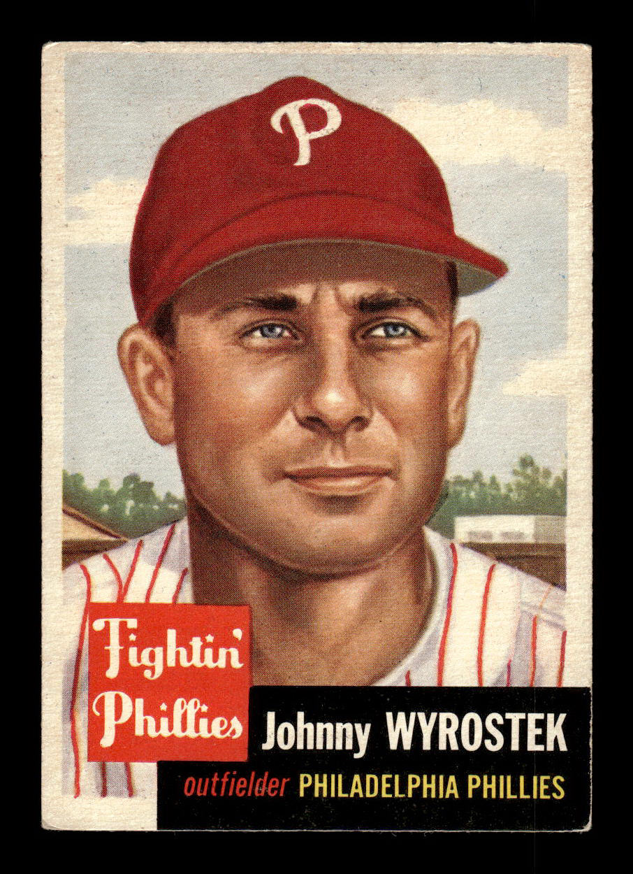 1953 Topps #79 Johnny Wyrostek Philadelphia Phillies Crease Free EX HOF-10006365
