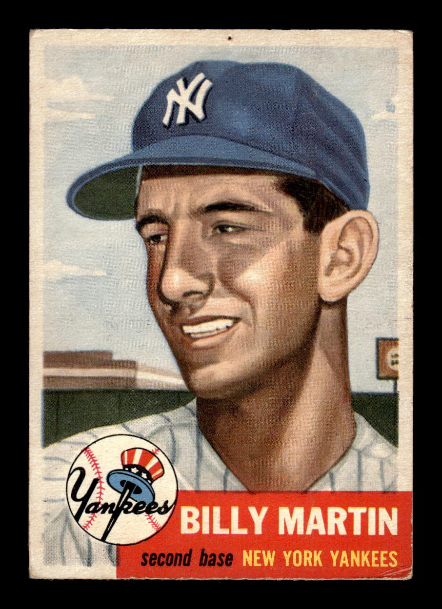 1953 Topps #86a Billy Martin Yankees Crease Free Pinhole HOF-10006371