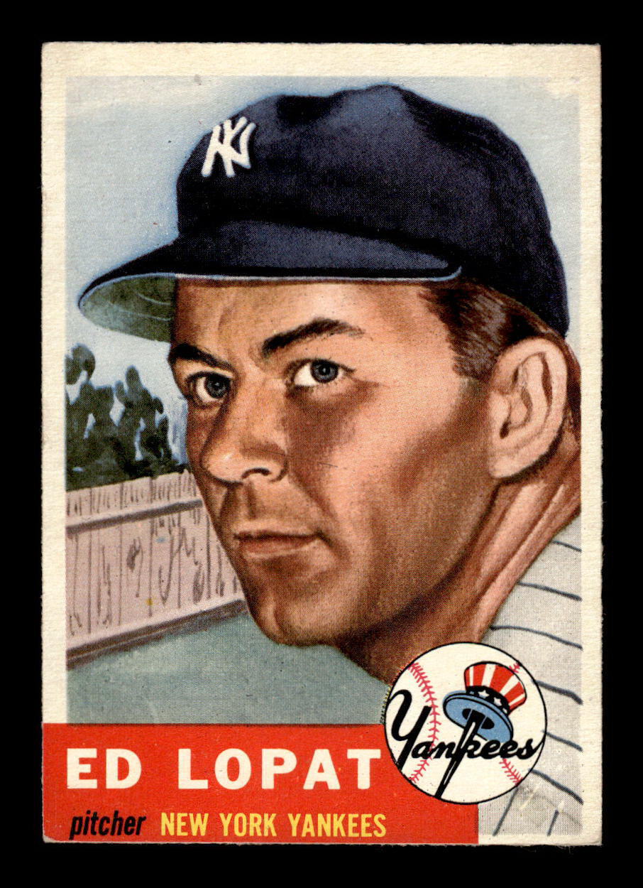 1953 Topps #87 Ed Lopat New York Yankees Crease Free EX HOF-10006372