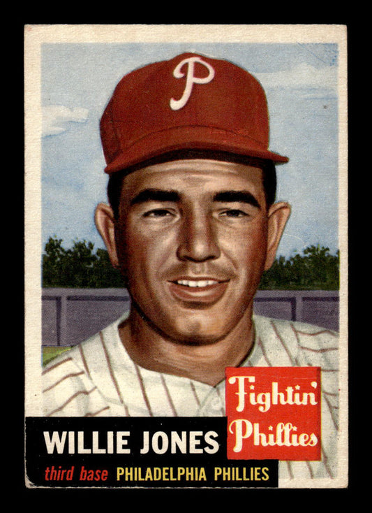 1953 Topps #88 Willie Jones Philadelphia Phillies Crease Free EX HOF-10006373
