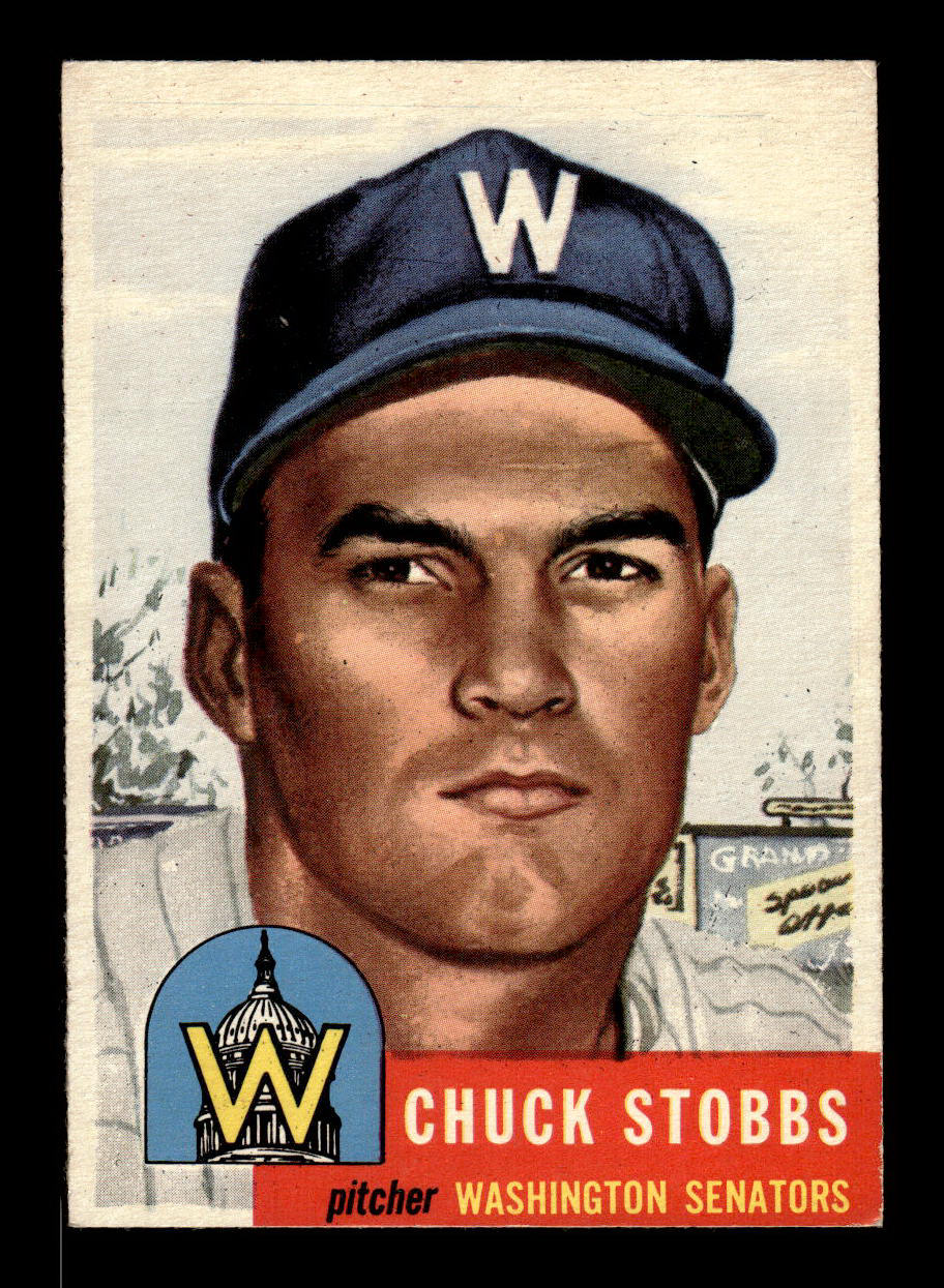 1953 Topps #89 Chuck Stobbs Washington Senators Crease Free EX HOF-10006374