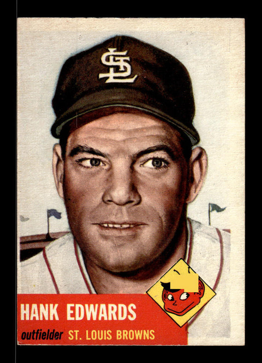 1953 Topps #90 Hank Edwards St. Louis Browns Crease Free EX HOF-10006375