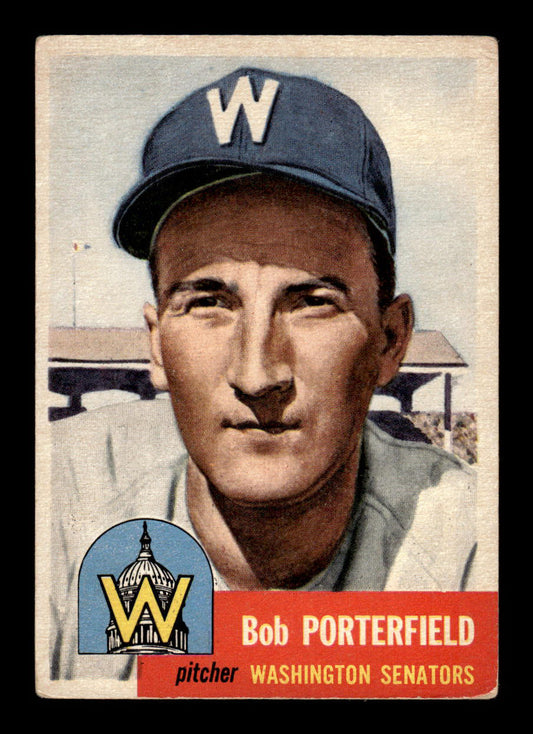 1953 Topps #108 Bob Porterfield Senators Crease Free VGEX HOF-10006393