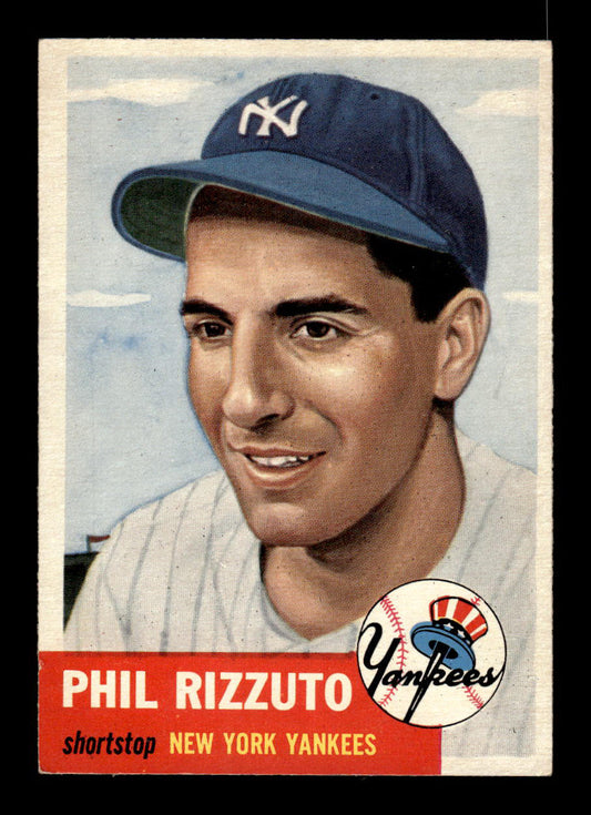 1953 Topps #114 Phil Rizzuto New York Yankees Crease Free EXMT HOF-10006399