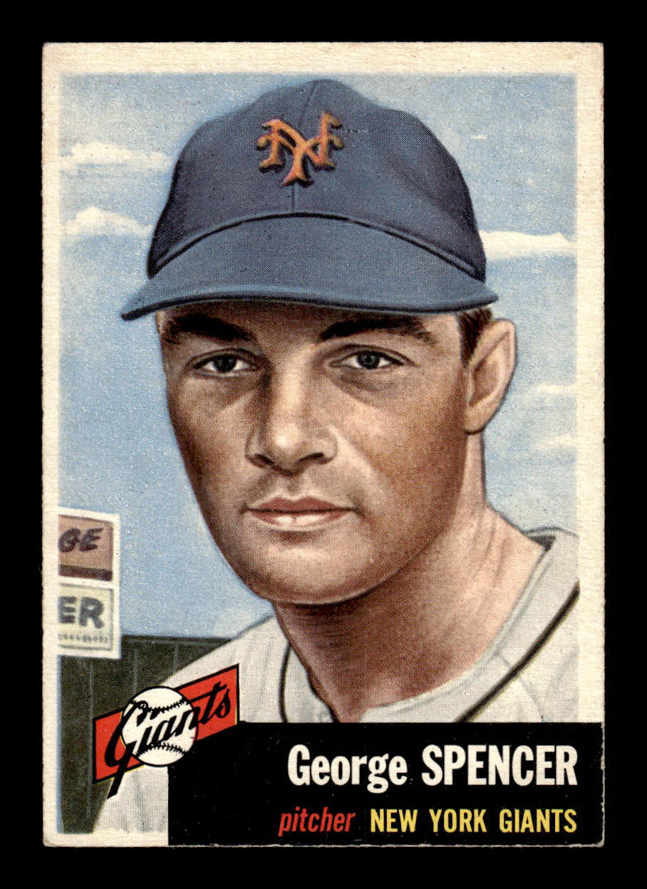 1953 Topps #115 George Spencer New York Giants Crease Free EX HOF-10006400