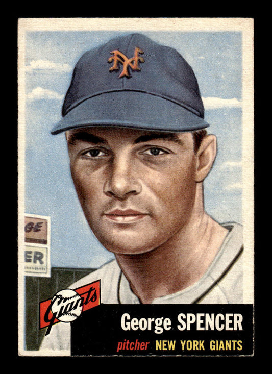 1953 Topps #115 George Spencer New York Giants Crease Free EX HOF-10006400