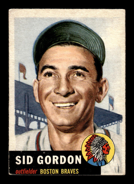 1953 Topps #117 Sid Gordon Boston Braves Crease Free EX HOF-10006402