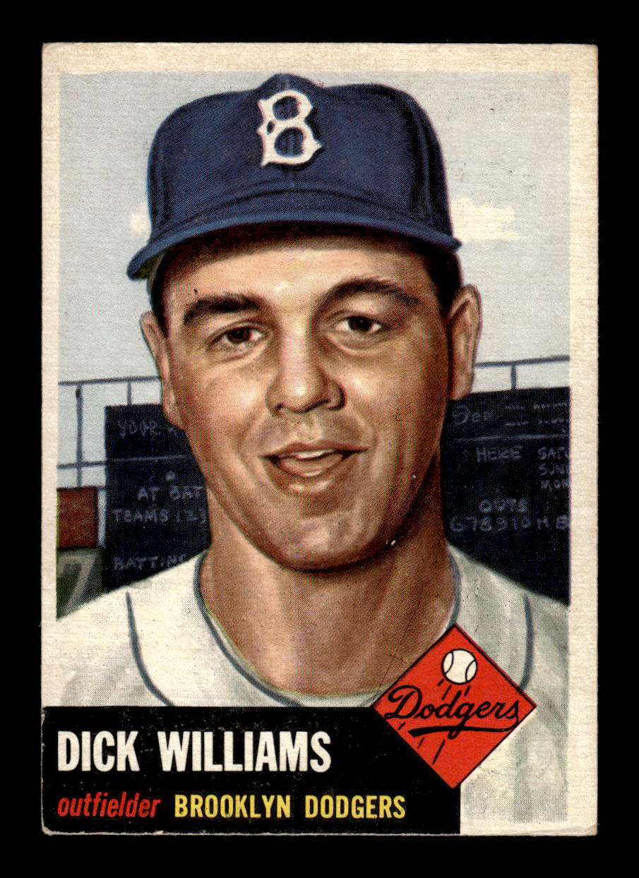 1953 Topps #125 Dick Williams Brooklyn Dodgers Crease Free EX HOF-10006410