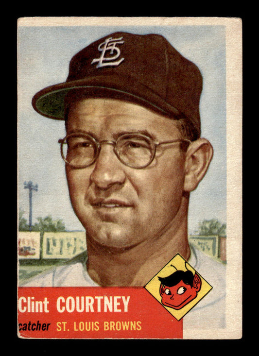 1953 Topps #127 Clint Courtney St. Louis Browns Crease Free VGEX HOF-10006412