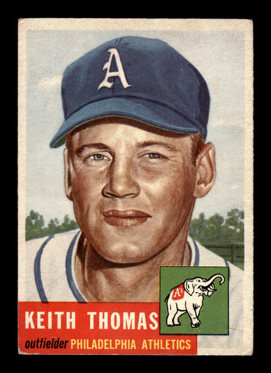 1953 Topps #129 Keith Thomas Philadelphia Athletics Crease Free EX HOF-10006414