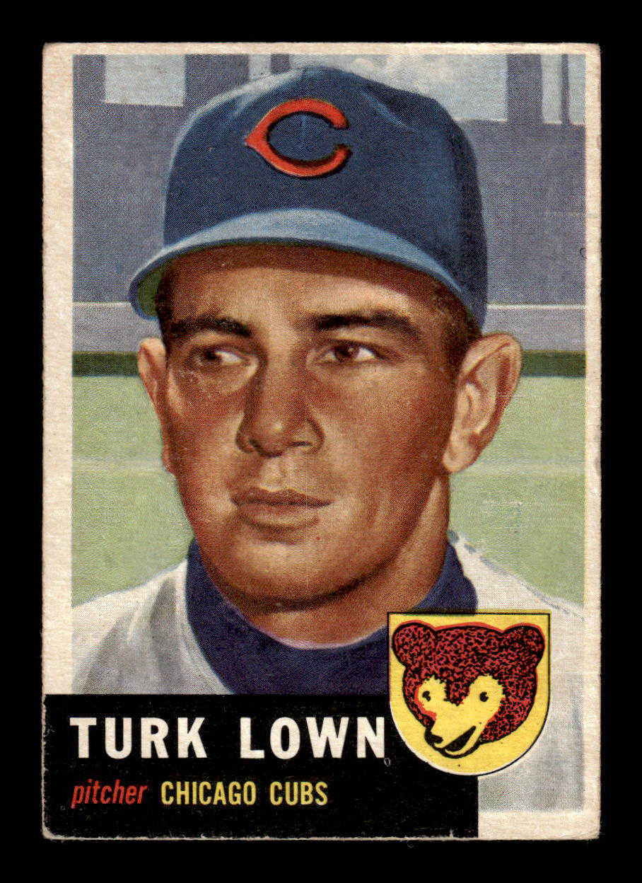 1953 Topps #130 Turk Lown Chicago Cubs Crease Free VGEX HOF-10006415
