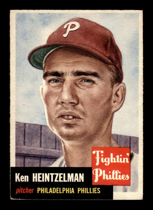 1953 Topps #136 Ken Heintzelman Phillies Crease Free EX HOF-10006421