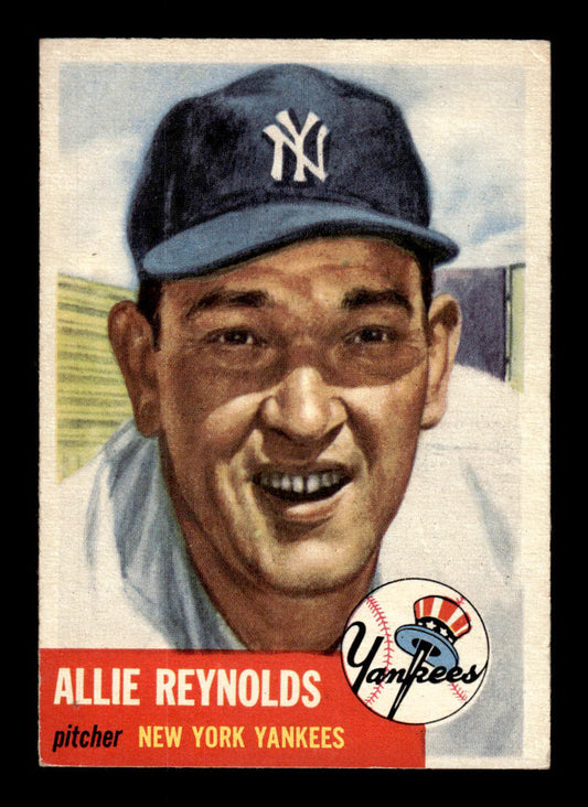 1953 Topps #141 Allie Reynolds New York Yankees Crease Free EX HOF-10006426