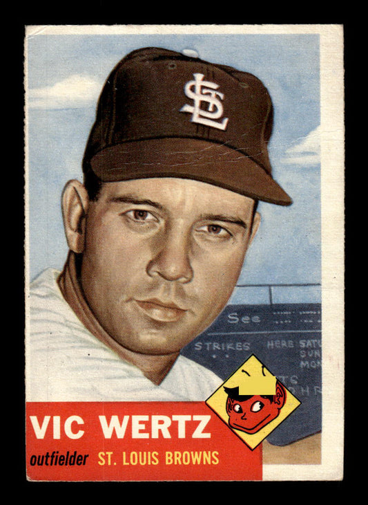 1953 Topps #142 Vic Wertz St. Louis Browns VG Wrinkles HOF-10006427