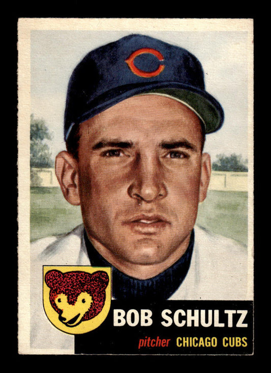 1953 Topps #144 Bob Schultz Chicago Cubs Crease Free EX HOF-10006429