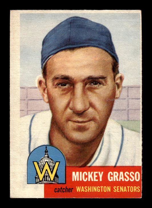 1953 Topps #148 Mickey Grasso Washington Senators Crease Free EX HOF-10006433