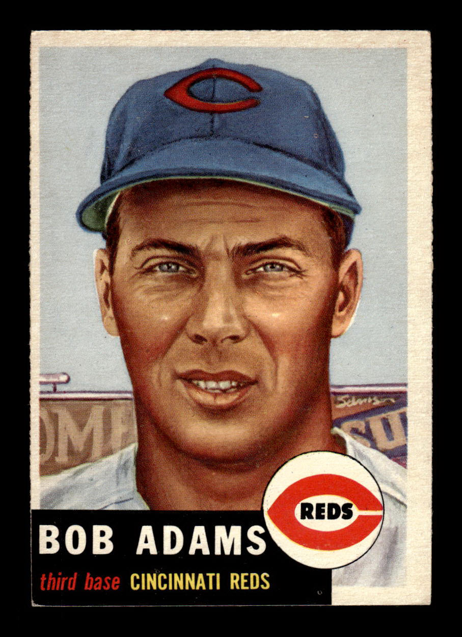 1953 Topps #152a Bobby Adams Cincinnati Reds Crease Free EX HOF-10006437