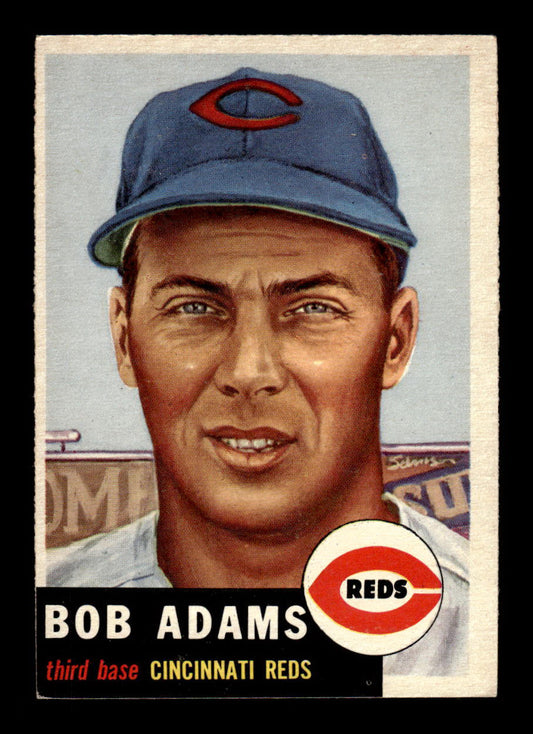 1953 Topps #152a Bobby Adams Cincinnati Reds Crease Free EX HOF-10006437