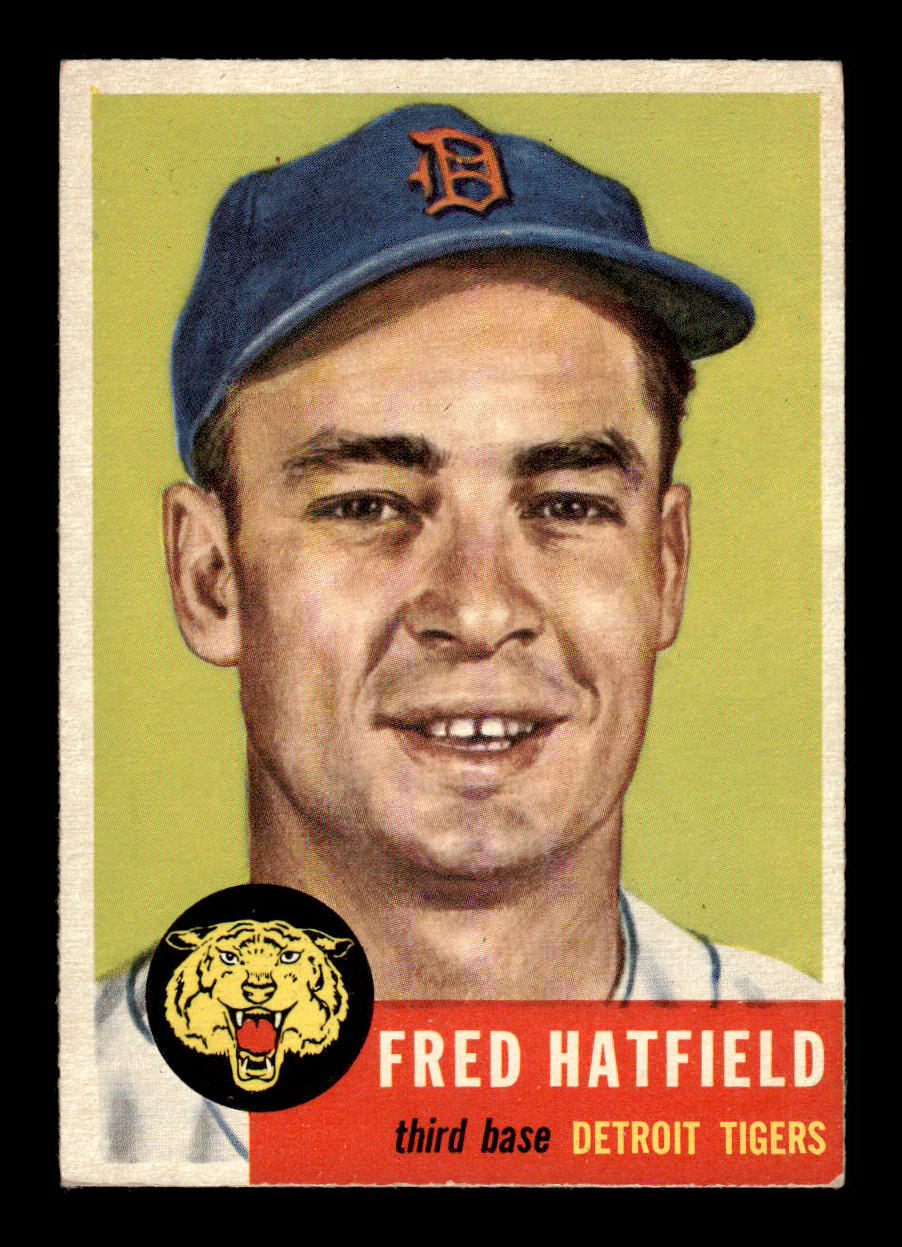 1953 Topps #163 Fred Hatfield Detroit Tigers Crease Free EX HOF-10006448