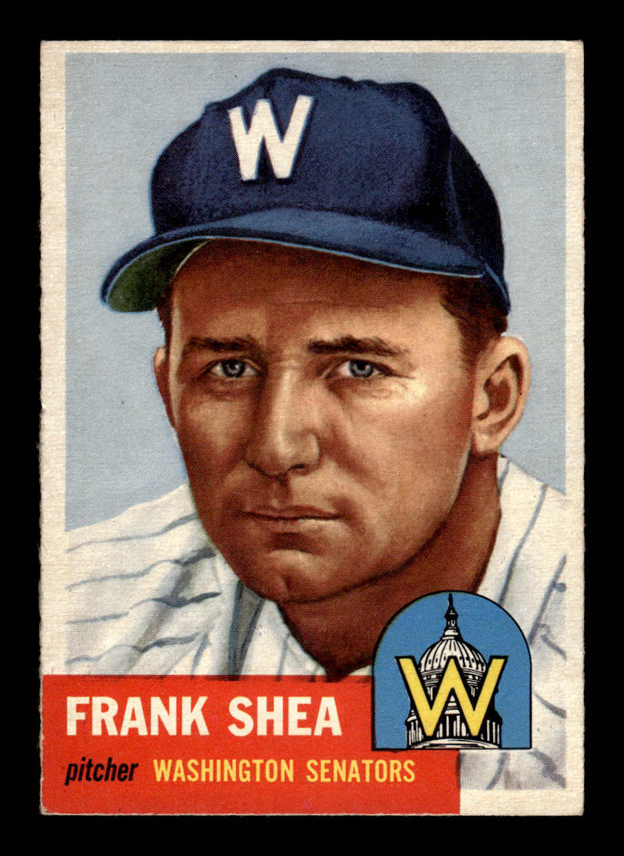1953 Topps #164 Frank Shea Washington Senators Crease Free EX HOF-10006449