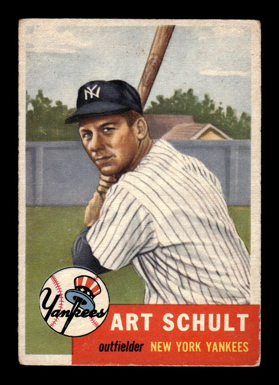 1953 Topps #167 Art Schult New York Yankees Crease Free EX HOF-10006452