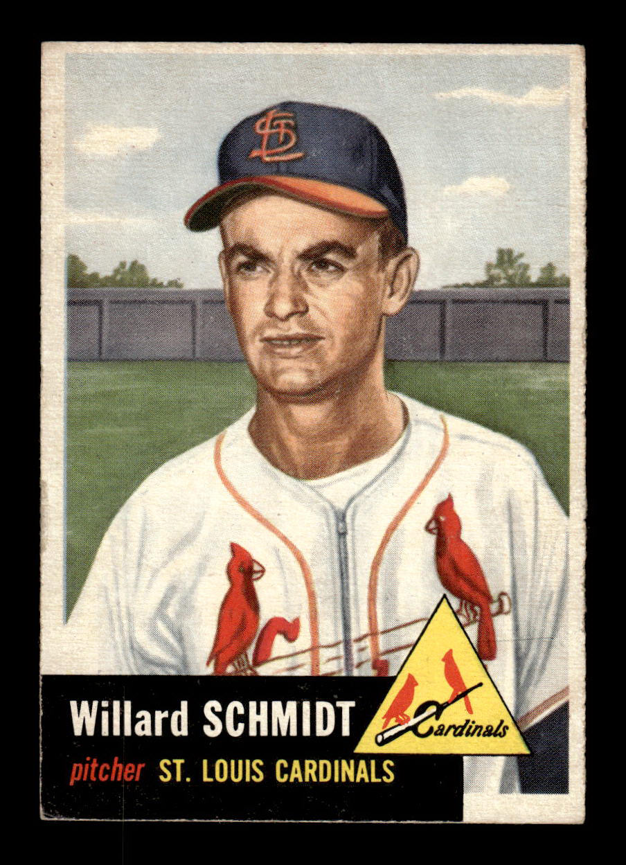 1953 Topps #168 Willard Schmidt St. Louis Cardinals Crease Free EX HOF-10006453