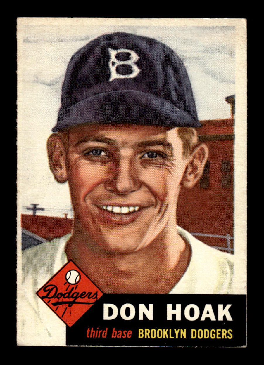 1953 Topps #176 Don Hoak Brooklyn Dodgers Crease Free EX HOF-10006461