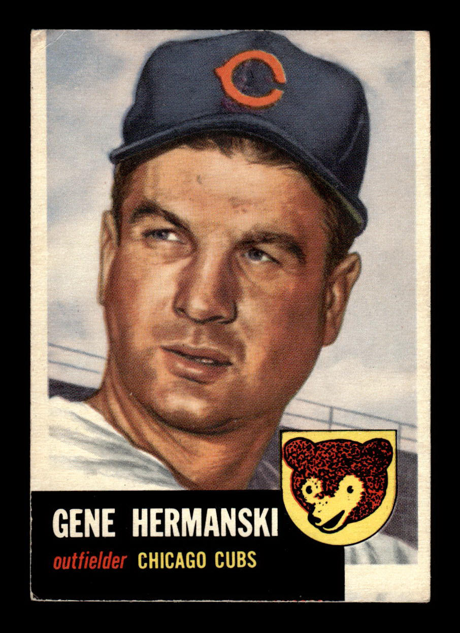 1953 Topps #179 Gene Hermanski Chicago Cubs Crease Free EX HOF-10006464