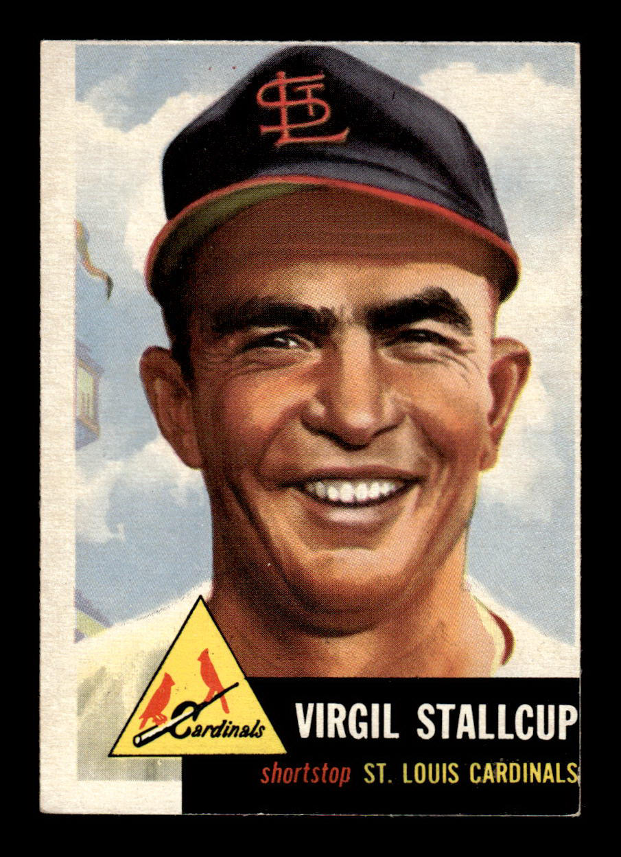 1953 Topps #180 Virgil Stallcup St. Louis Cardinals Crease Free EX HOF-10006465