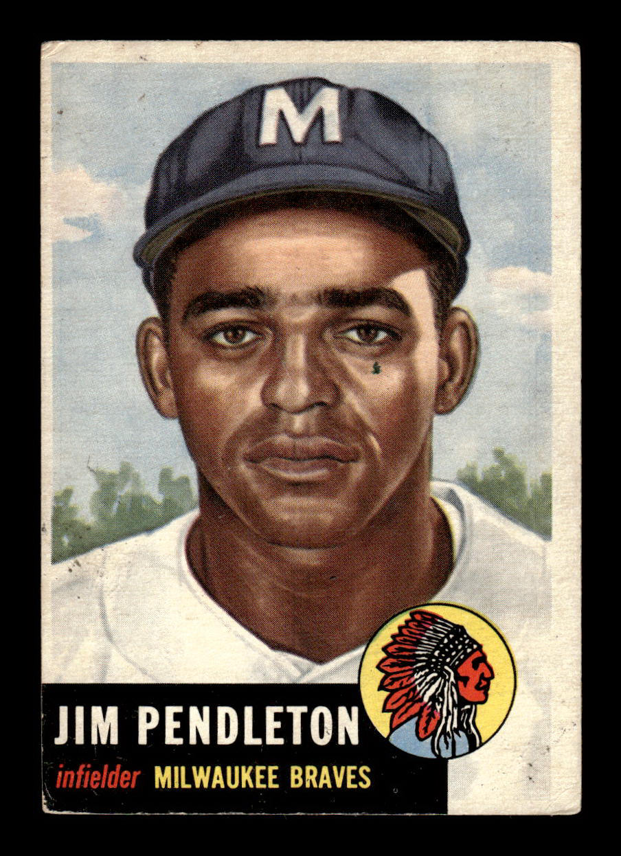 1953 Topps #185 Jim Pendleton Milwaukee Braves VGEX HOF-10006470