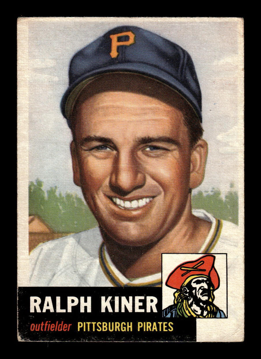 1953 Topps #191 Ralph Kiner Pittsburgh Pirates Crease Free VGEX HOF-10006476