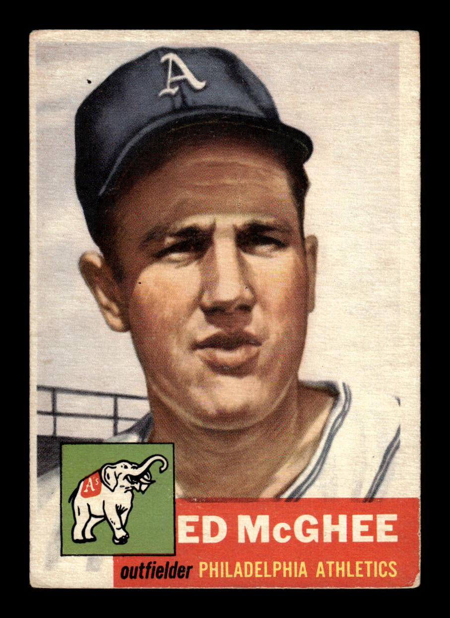 1953 Topps #195 Ed McGhee Philadelphia Athletics Crease Free EX HOF-10006480