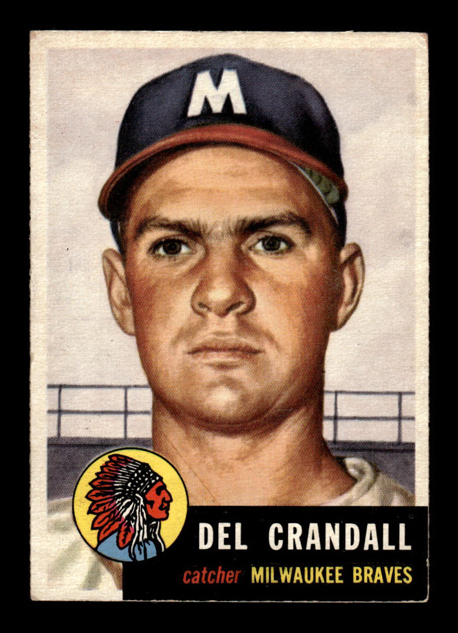 1953 Topps #197 Del Crandall Milwaukee Braves Crease Free EX HOF-10006482