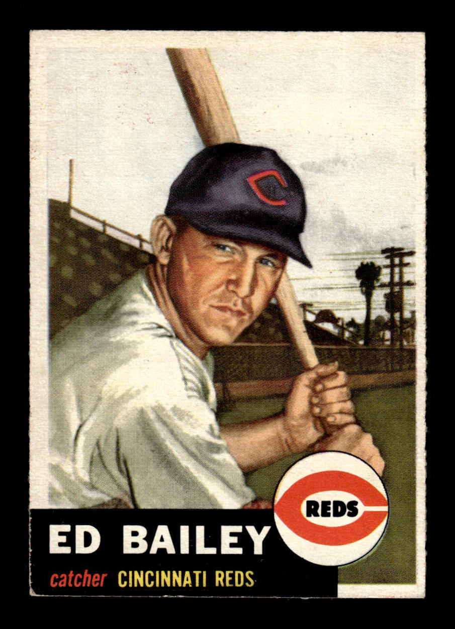 1953 Topps #206 Ed Bailey Cincinnati Reds Crease Free EX HOF-10006563