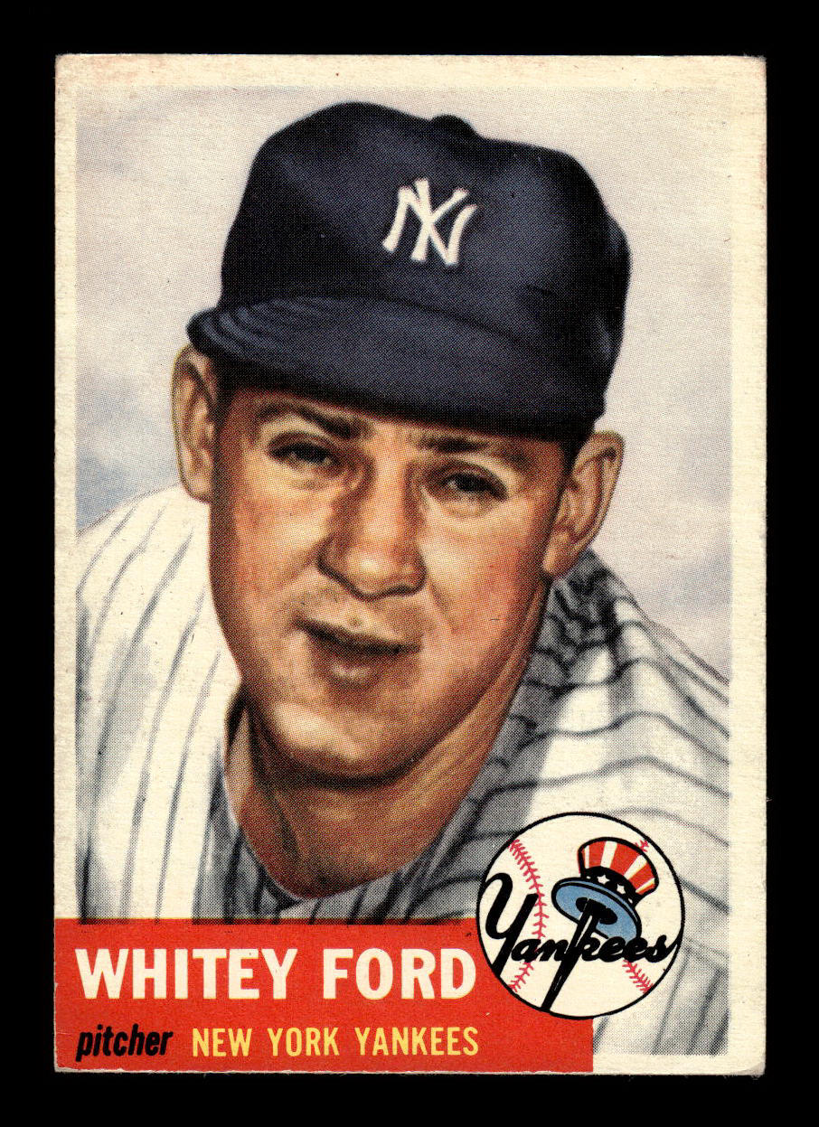 1953 Topps #207 Whitey Ford New York Yankees Crease Free EX HOF-10006564