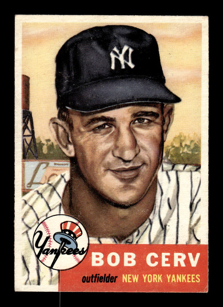 1953 Topps #210 Bob Cerv New York Yankees Crease Free EX HOF-10006567