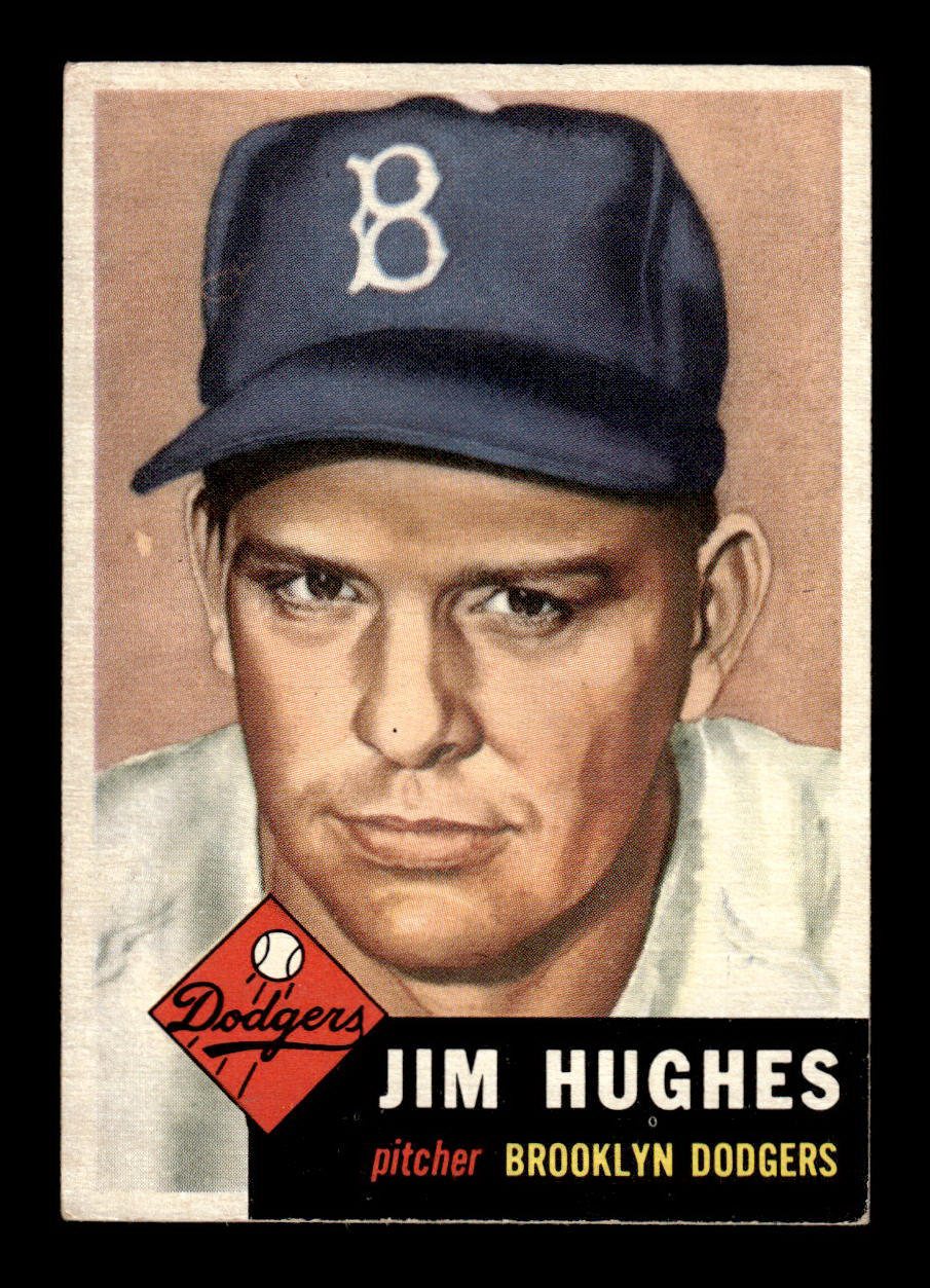 1953 Topps #216 Jim Hughes Brooklyn Dodgers Crease Free EX HOF-10006573