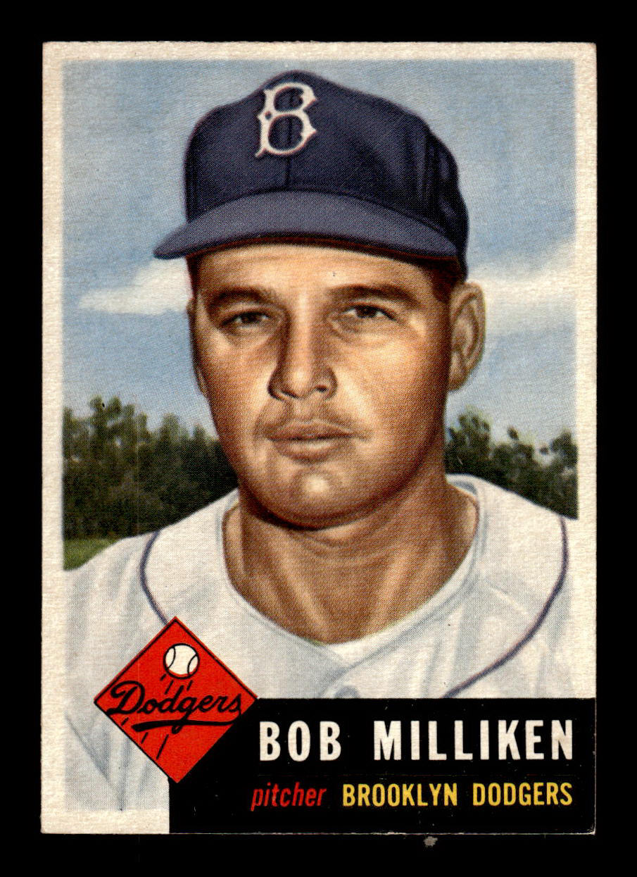 1953 Topps #221 Bob Milliken Brooklyn Dodgers Crease Free EX HOF-10006577