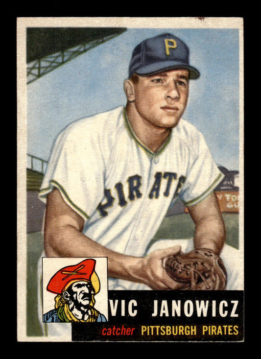 1953 Topps #222 Vic Janowicz Pittsburgh Pirates Crease Free EX HOF-10006578