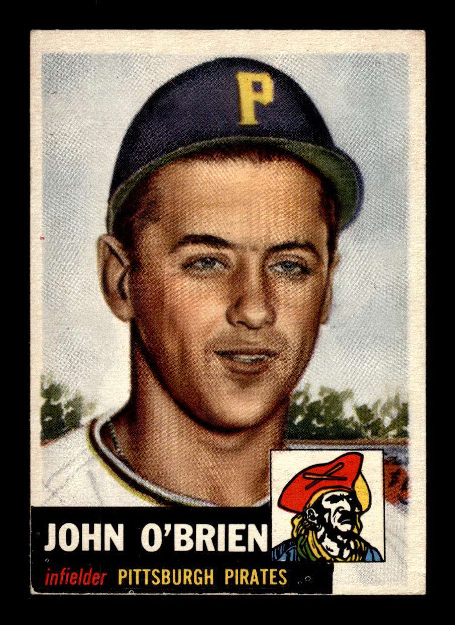 1953 Topps #223 Johnny O'Brien Pittsburgh Pirates Crease Free EX HOF-10006579