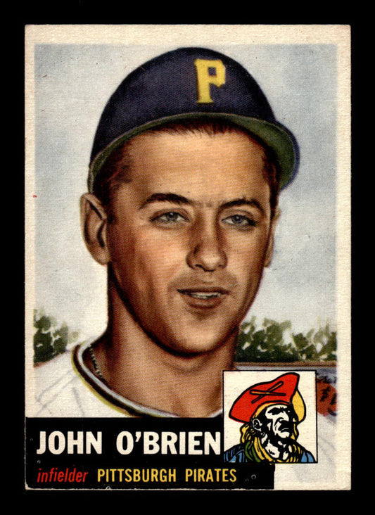1953 Topps #223 Johnny O'Brien Pittsburgh Pirates Crease Free EX HOF-10006579
