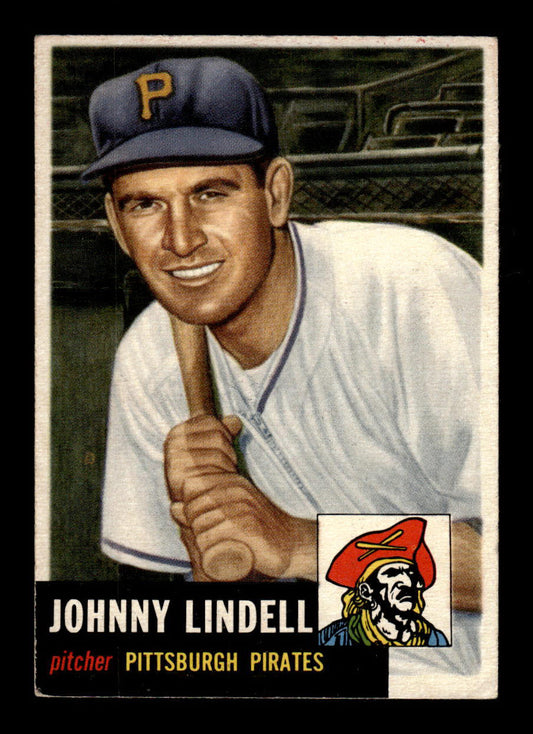 1953 Topps #230 Johnny Lindell Pittsburgh Pirates Crease Free EX HOF-10006586