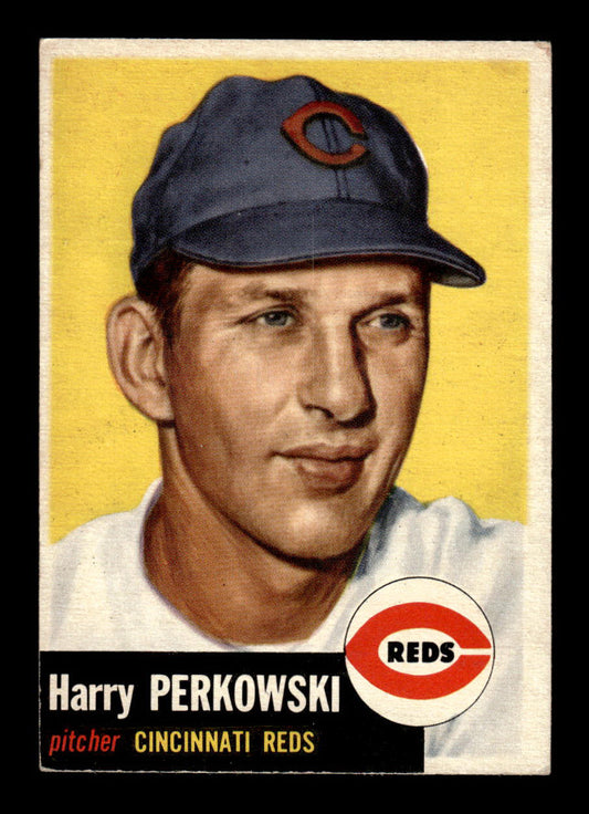 1953 Topps #236 Harry Perkowski Cincinnati Reds Crease Free EX HOF-10006592