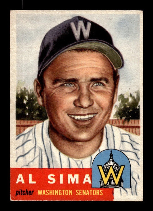 1953 Topps #241 Al Sima Washington Senators Crease Free EX HOF-10006597