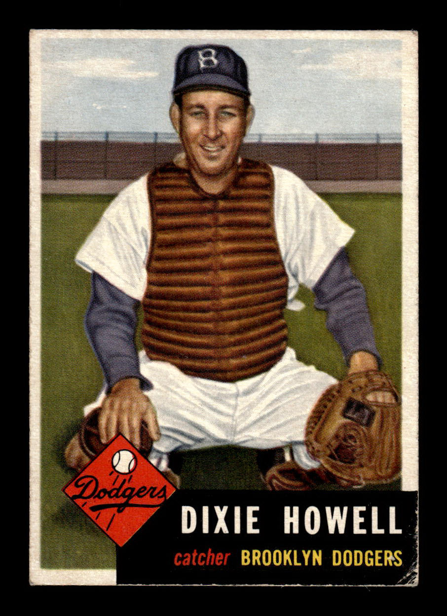 1953 Topps #255 Dixie Howell Brooklyn Dodgers Crease Free EX HOF-10006609