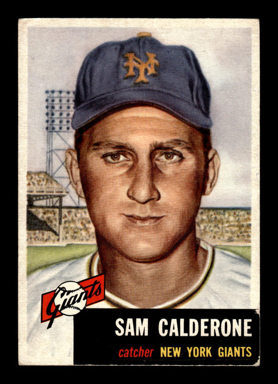 1953 Topps #260 Sam Calderone New York Giants Crease Free EX HOF-10006614