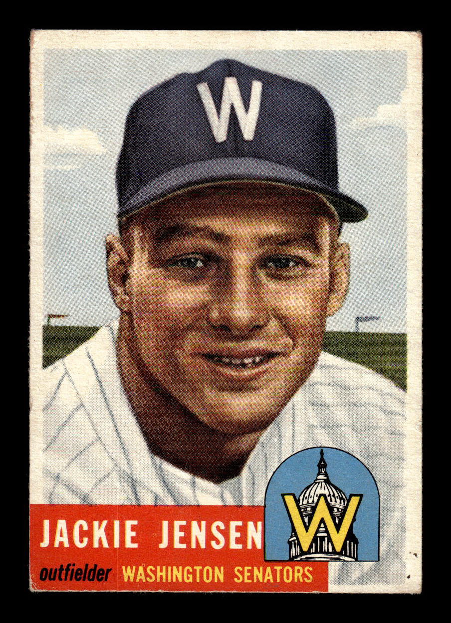 1953 Topps #265 Jackie Jensen Washington Senators Crease Free EX HOF-10006618