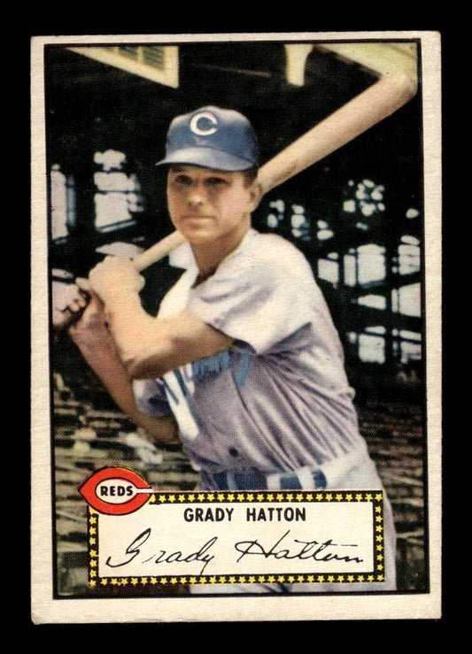 1952 Topps #6 Grady Hatton Cincinnati Reds Crease Free EX HOF-10006635